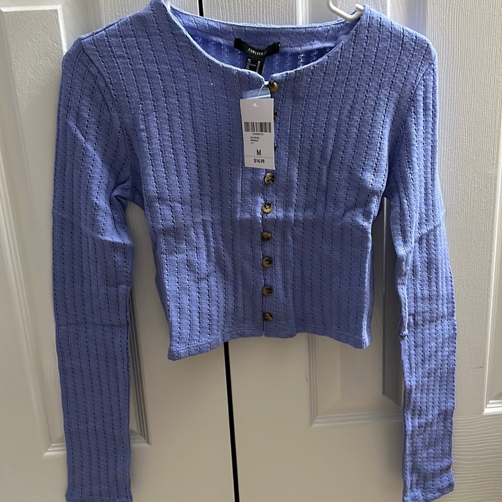 Forever21 ribbed button front top size medium nwt